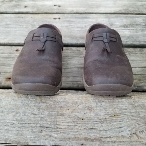 Merrell Encore Bracken Brown Leather Braided Slide Q2 Slip On Shoes Woman's 10 - Picture 2 of 10